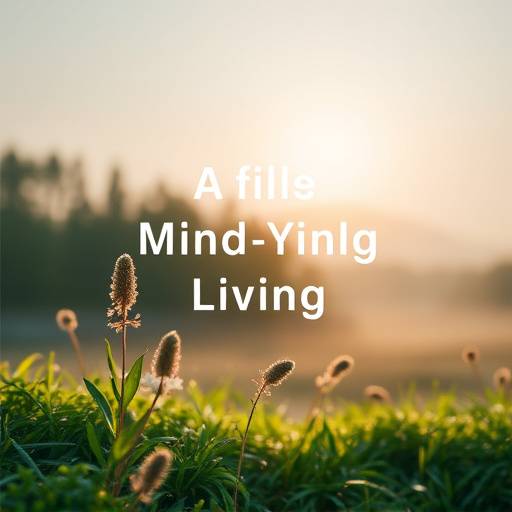 Podcast cover art for 'Mindful Living', showing a peaceful nature scene.